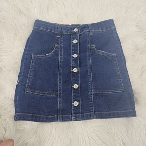 ADRIANO GOLDSCHMIED Sz14Y GIRL'S THE COLETTE BUTTON FRONT STRETCH DENIM SKIRT AG
